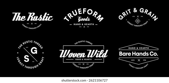 Vintage handmade brand badges templates