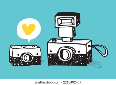 Ilustración vectorial de cámara hecha a mano