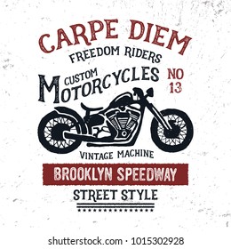 Vintage handmade conposition motorcycle  typography. T shirt for print and other user. Vector illustration