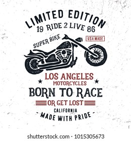 Vintage handmade conposition motorcycle  typography. T shirt for print and other user. Vector illustration