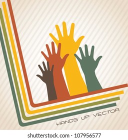 vintage hands with lines. vector illustration vintage hands with lines. vector illustration