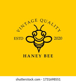 Vintage haney Biene Logo Vorlage Veranschaulichung Vektorgrafik Download W