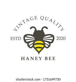 Vintage haney Biene Logo Vorlage zur Veranschaulichung Vektorgrafik Download