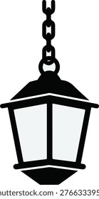 Vintage hanging lantern vector illustration isolated on white background.