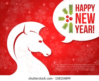 Vintage Happy 2014 New Year Card. Vector illustration. Merry Christmas. 