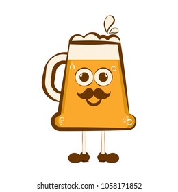 Vintage happy beer cartoon character