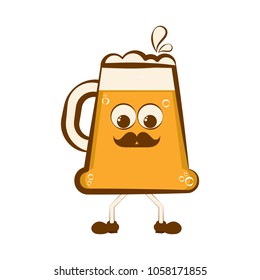 Vintage happy beer cartoon character