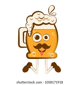 Vintage happy beer cartoon character