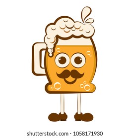 Vintage happy beer cartoon character