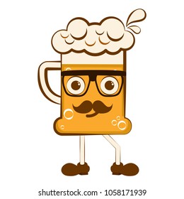 Vintage happy beer cartoon character