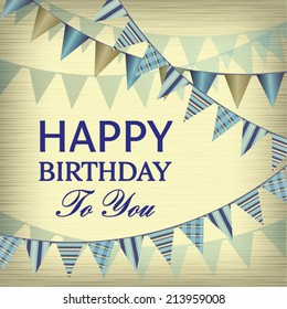 Vintage Happy Birthday card. vector illustration