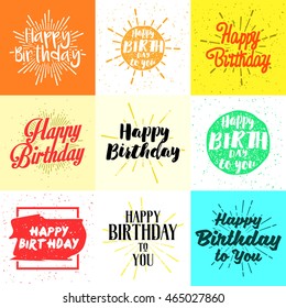 Vintage happy birthday typography