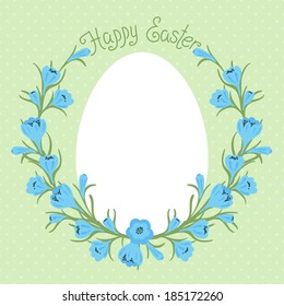 Vintage Happy Easter card with place for your text. Vector illustration.