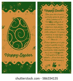 Vintage "Happy Easter" greeting card. Front and back side