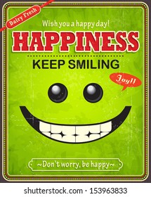 Vintage happy face poster design 