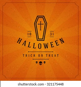Vintage Happy Halloween Typographic Design Vector Background 