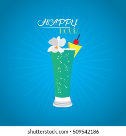 Vintage happy hour graphic design, Vector illustration