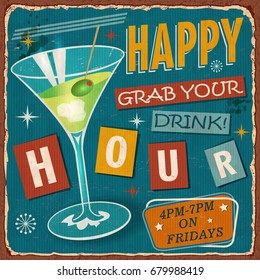 Vintage Style Metal Sign Mixed Drinks Stock Vector (Royalty Free ...