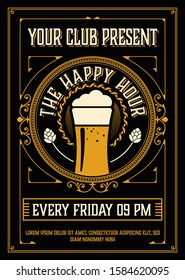 Vintage Happy Hour Poster Layout