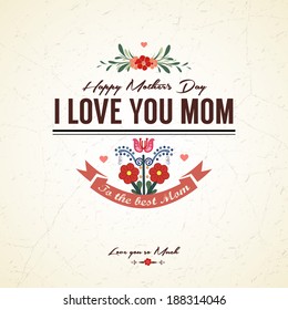 Vintage Happy Mother's Day Card