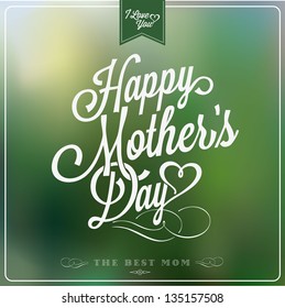 Vintage Happy Mothers's Day Typographical Background