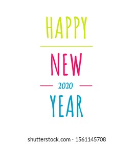 vintage Happy new year 2020 Illustration background Concept Image
