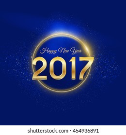 Vintage happy new year Typographic Wishes and Winter Holiday Elements on blue background. Greeting illustration for Xmas. Template for invitation, flyer, banner, poster, rooster year. Happy new Year