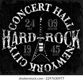 vintage hard rock typographic for t-shirt ,tee design,poster,vector illustration