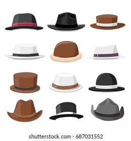 Vintage hat Collection- vector illustration