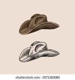 Vintage Hat. The cowboy. Elegant men. Retro fashion. English style. Hand drawn