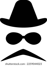 Vintage hat, glasses, sunglasses, mustache. Retro man attributes. Flat vector illustration