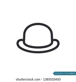 Vintage Hat Icon Vector Template Flat Design