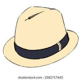A vintage hat illustration, ideal for fashion branding, retro style, and design projects.