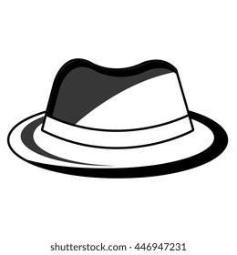vintage hat with loop front view over isolated background, fashion concept, vector illustration 