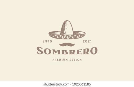 Vintage, die mexico sumbrero Kultur Logo Design Vektorsymbol Illustration