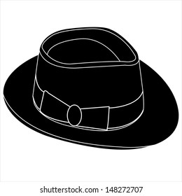 Vintage Hat Silhouette Vector