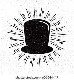 Vintage hat with sunburst