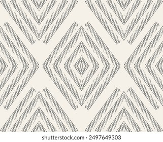 Vintage hatching surface design. Retro engraving. Vector seamless pattern. Stylish texture with vintage lines. Geometric pattern