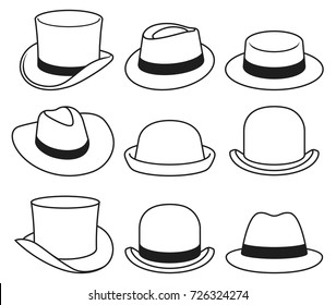 Vintage Hats Icons Vector Illustration Stock Vector (Royalty Free ...