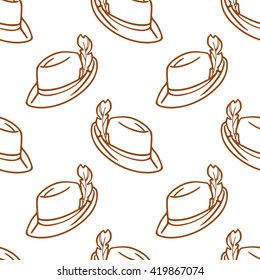Vintage hats seamless pattern.