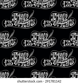 Vintage hat.Typography design element for posters and prints.Isolated.Seamless  abstract hand-drawn pattern.Endless pattern.Template for design and decoration.Isolated abstract background.