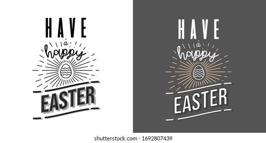 Vintage have a happy easter logo vector