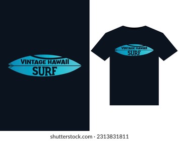Vintage Hawaii Surf illustrations for print-ready T-Shirts design