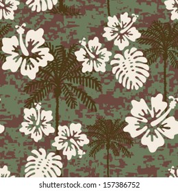 Aloha Hawaiian Shirt Seamless Background Pattern Stock Vector (Royalty ...