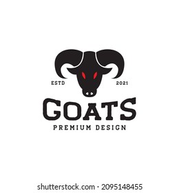 vintage head goat mount logo design