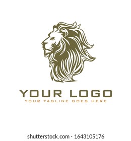 VINTAGE HEAD LION LOGO DESIGN