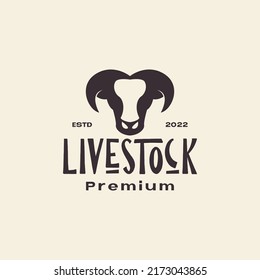 vintage head livestock goats logo design vector graphic symbol icon illustration creative idea