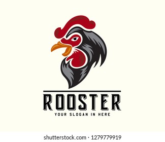 vintage head rooster, chicken logo design inspiration