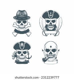 vintage head skull vector illustration 