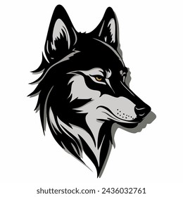 vintage head wolf emblem icon design template. Predator sign. Wild canine animal symbol. wolf flat template. Vector illustration.